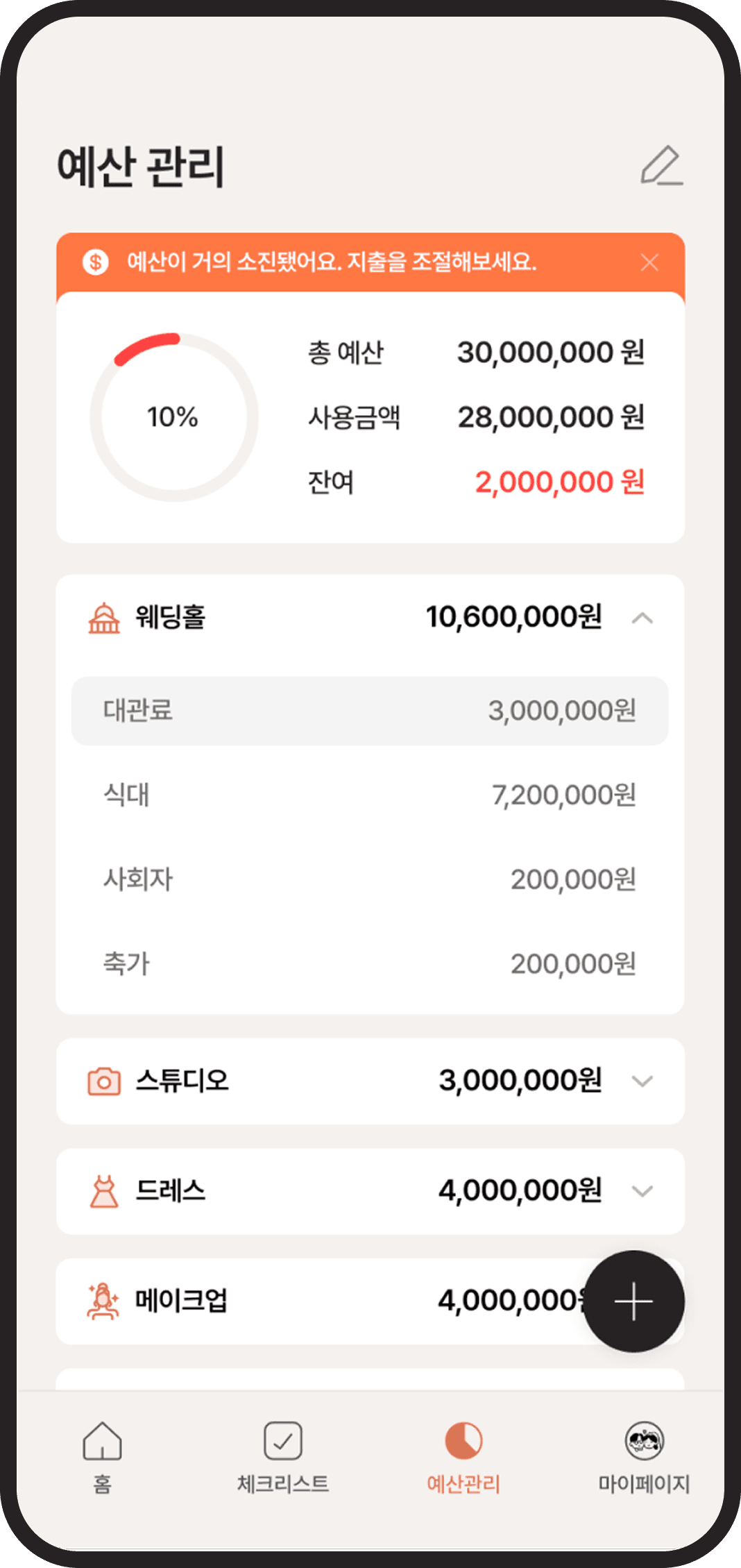 예산 관리 서비스