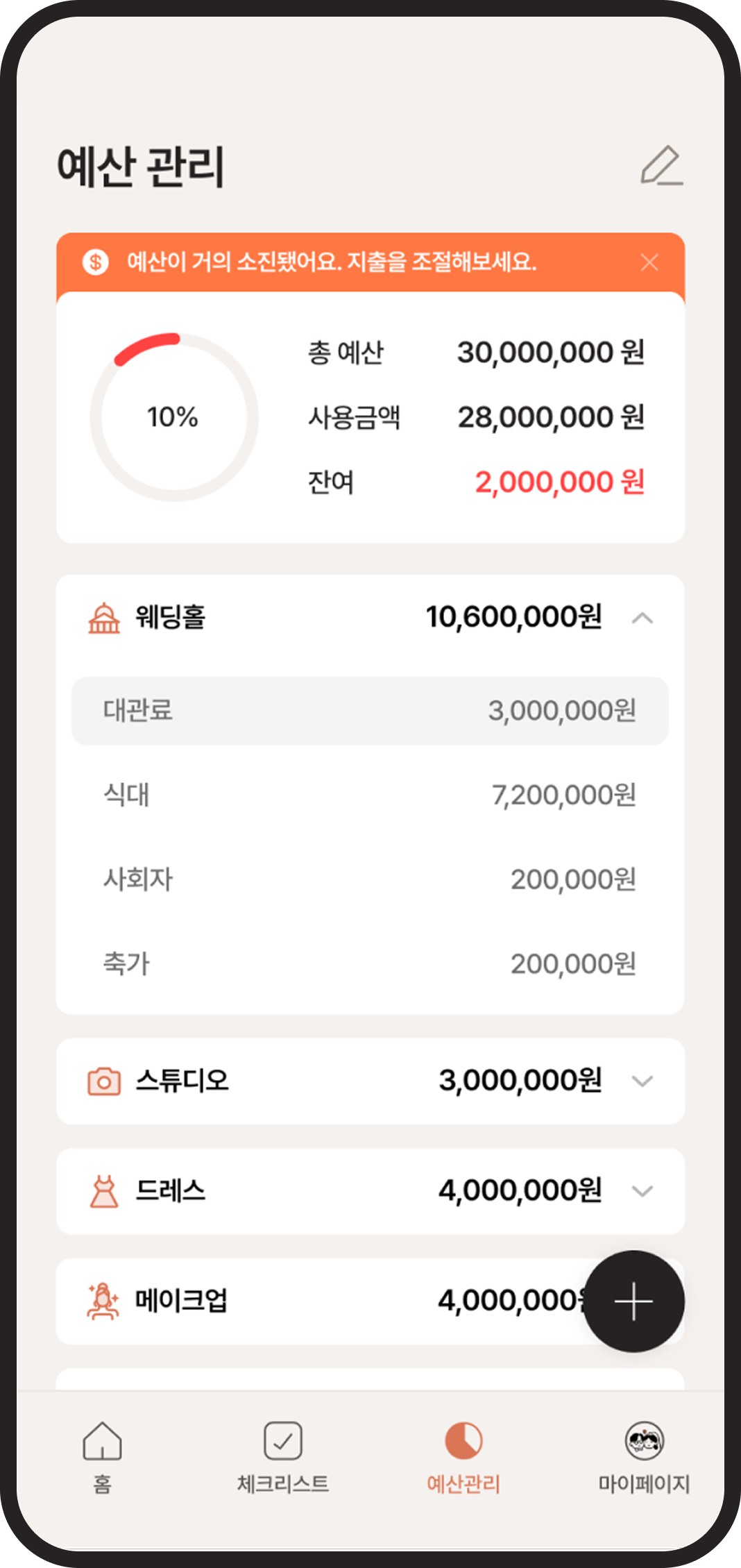 예산 관리 서비스